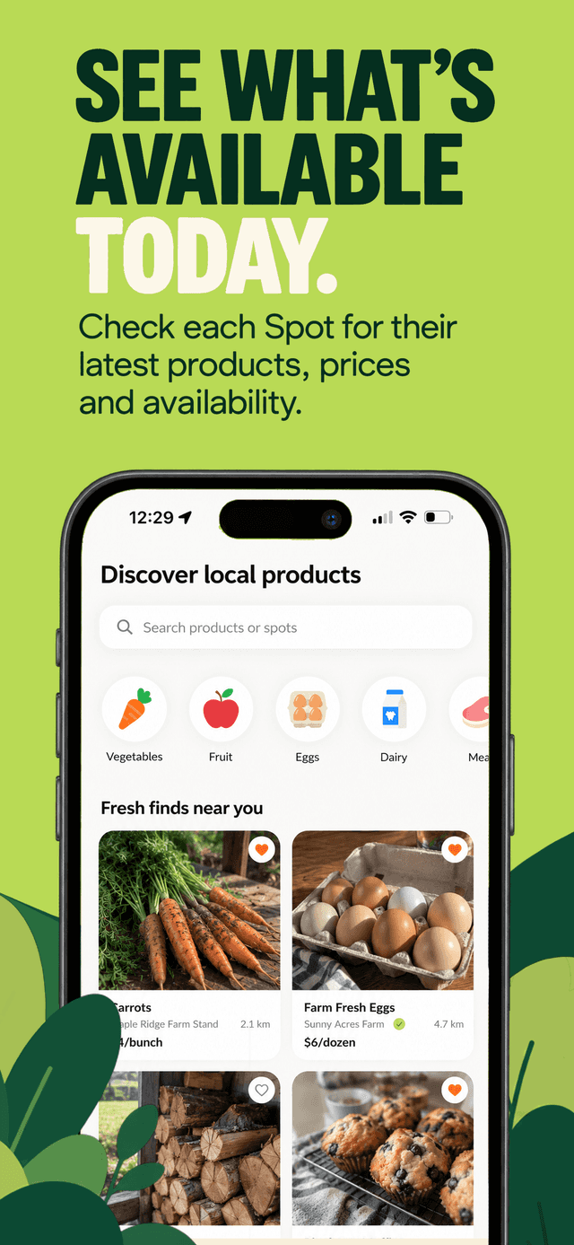 Browse screen in the Cropdrop app showing product categories and fresh finds near you.