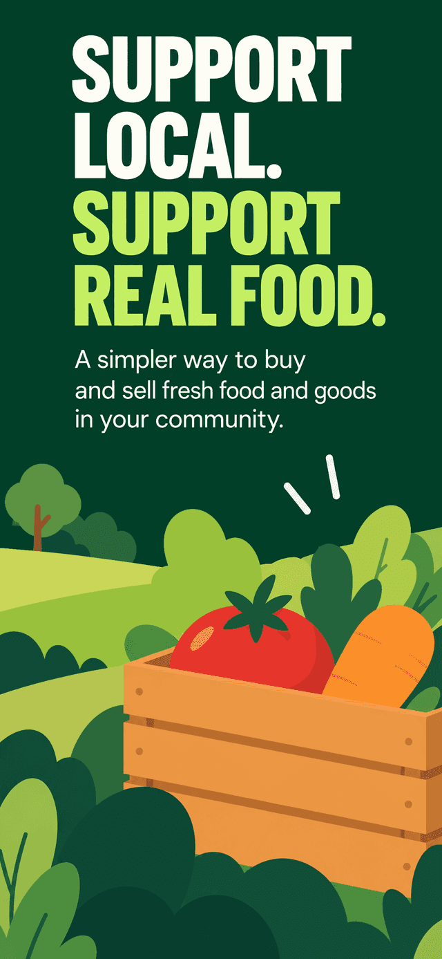 Cropdrop closing screen: ‘Support local. Support real food.’